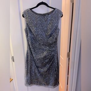 Chaps silver sequin dress.